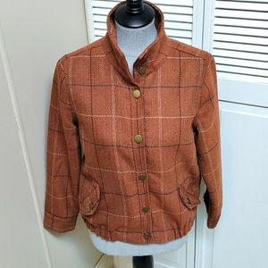 Christopher & Banks women's lined polyester, acrylic & wool blend button coat